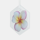 Plumeria Bloom Glass Ornament Aus Glas (Vorderseite Links)