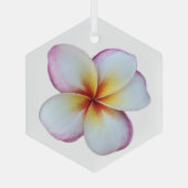 Plumeria Bloom Glass Ornament Aus Glas (Rückseite)