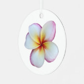 Plumeria Bloom Metal Ornament Aus Metall (Vorderseite links)