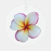 Plumeria Bloom Metal Ornament Aus Metall (Rückseite)