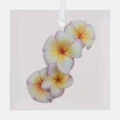 Plumeria Blooms Glass Ornament (Rückseite)