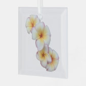 Plumeria Blooms Glass Ornament Aus Glas (Vorderseite links)