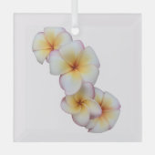 Plumeria Blooms Glass Ornament Aus Glas (Vorderseite)