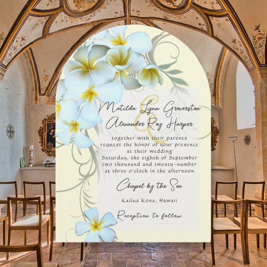 Plumeria Blüh Custom Wedding Einladung