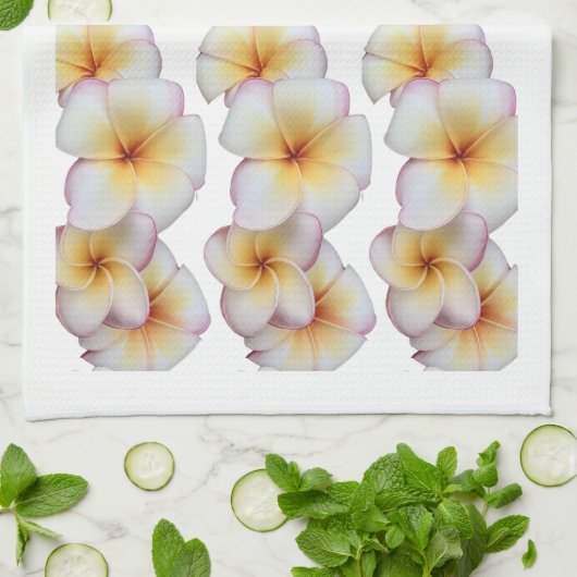 Plumeria blüht geschirrtuch (Gefaltet)