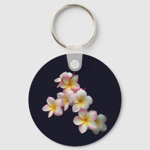 Plumeria blüht in dunkelblau schlüsselanhänger