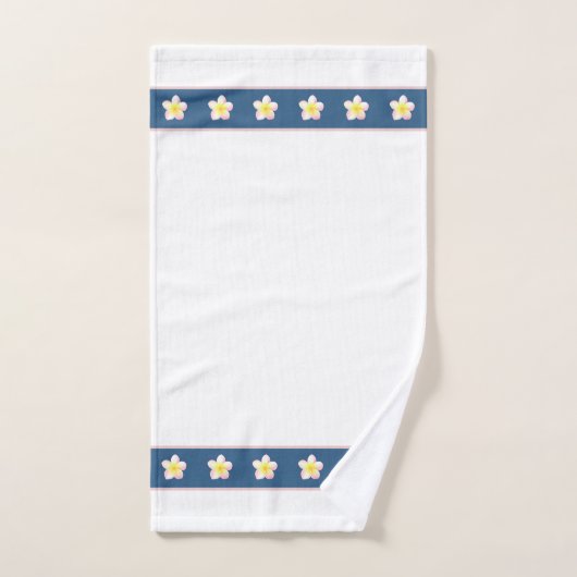 Plumeria-Blume auf blauem und weißem Badetücher-Se Badhandtuch Set (Handtuch)