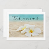 Plumeria Blume auf Sand danke Karte (Vorne/Hinten)