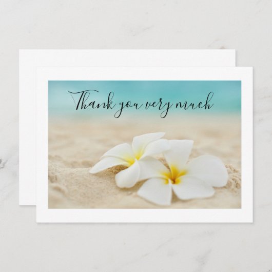 Plumeria Blume auf Sand danke Karte (Vorne/Hinten)
