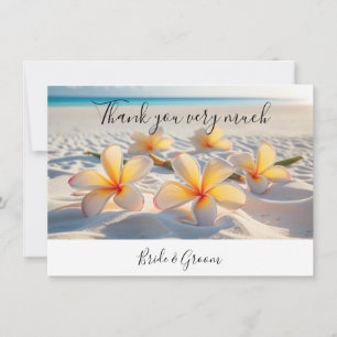 Plumeria-Blume auf Sand-Dankeschön-Karte Dankeskarte