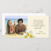 Plumeria Blume Beach Wedding Foto Vielen Dank Dankeskarte (Vorne/Hinten)
