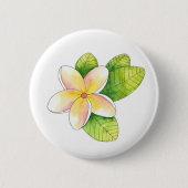Plumeria-Blume Button (Vorderseite)