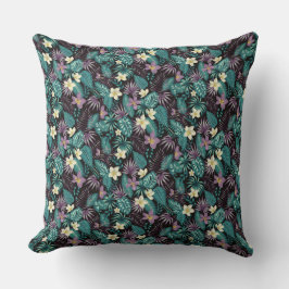 Plumeria Blume Emerald Green Tropical Blätter Kissen