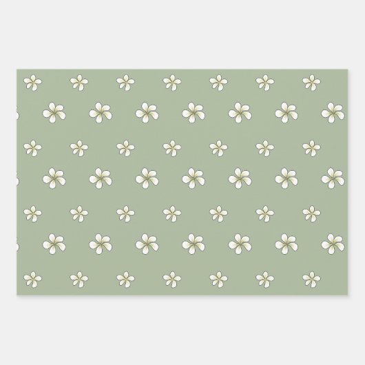 Plumeria-Blume Geschenkpapier Set (Vorderseite)