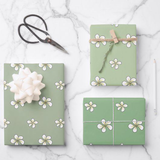 Plumeria-Blume Geschenkpapier Set (Vorderseite)