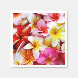 Plumeria Blume Hawaiian Frangipani Floral Serviette