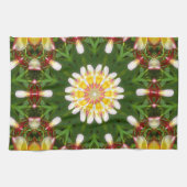 Plumeria Blume Mandala mit tropischer Symmetrie Geschirrtuch (Horizontal)