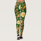 Plumeria Blume Mandala mit tropischer Symmetrie Leggings (Rückseite)