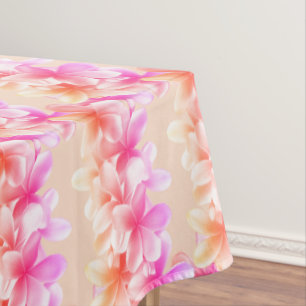 Plumeria Blume Rosa Orangefarbene Tablette Tischdecke