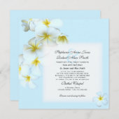 Plumeria Blume Square Hochzeitseinladung Einladung (Vorne/Hinten)