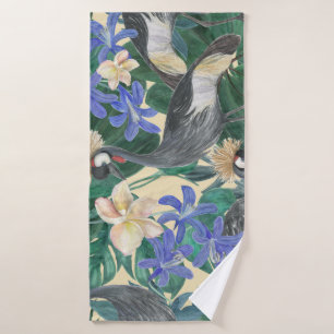 Plumeria Blumen, Aquarell Nahtlos. Badehandtuch
