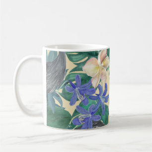 Plumeria Blumen, Aquarell Nahtlos. Kaffeetasse