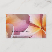 Plumeria-Blumen-Geschäfts-Karte Visitenkarte (Rückseite)