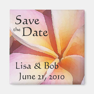 Plumeria-Blumen-Save the Date Magnet