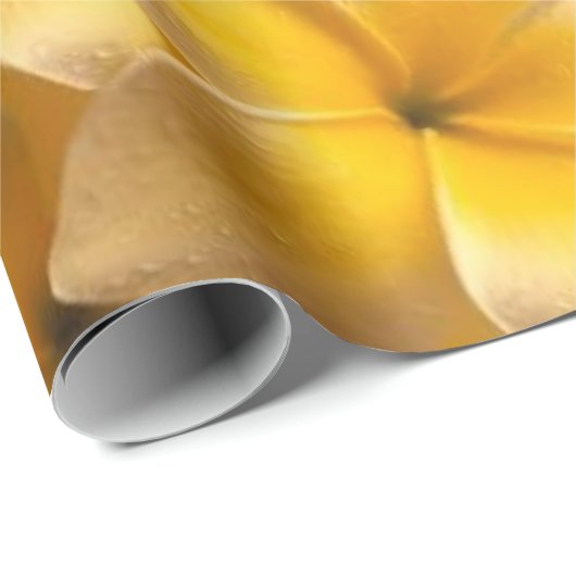 Plumeria Blumen Yellow Geschenkpapier (Rolleneckpunkt)