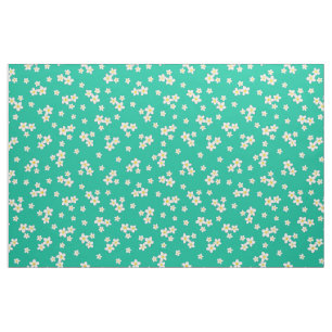 Plumeria-Blumengruppen auf blauem Hintergrund Stoff