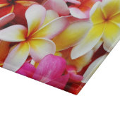 Plumeria-Blumenhawaiischer Frangipani mit Blumen Schneidebrett (Ecke)