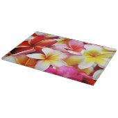 Plumeria-Blumenhawaiischer Frangipani mit Blumen Schneidebrett (Ecke)