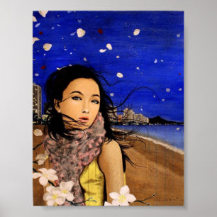 Plumeria Breeze auf Waikiki Poster