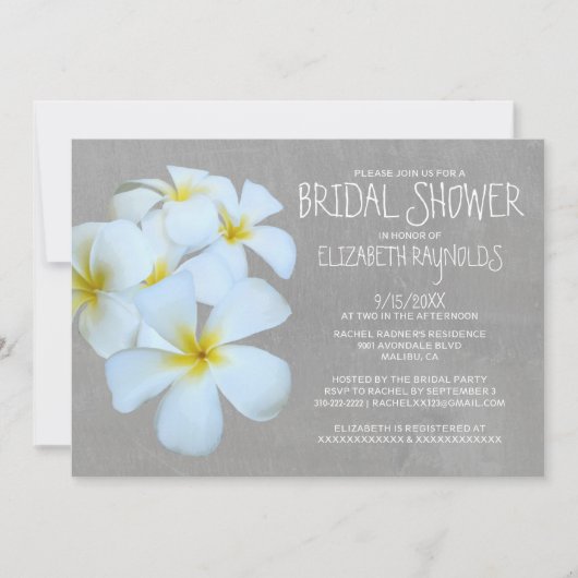Plumeria Bridal Dusche Einladungen (Vorderseite)