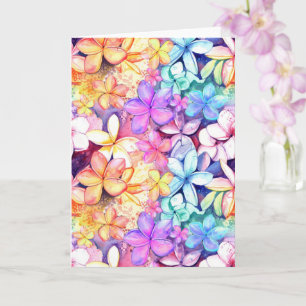 Plumeria Bunte Tropische Blumenkarte Karte