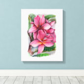 Plumeria Canvas Print Leinwanddruck (Insitu (Holzboden))