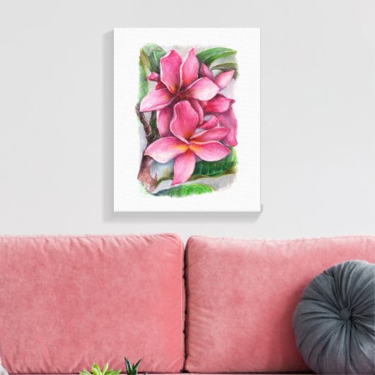 Plumeria Canvas Print Leinwanddruck (Insitu (Wohnzimmer))