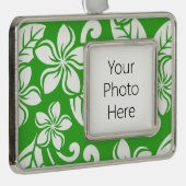 PLUMERIA (CITRUS GRÜNE) Rahmen-Ornament SILBER (Rechts)