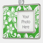 PLUMERIA (CITRUS GRÜNE) Rahmen-Ornament SILBER (Links)