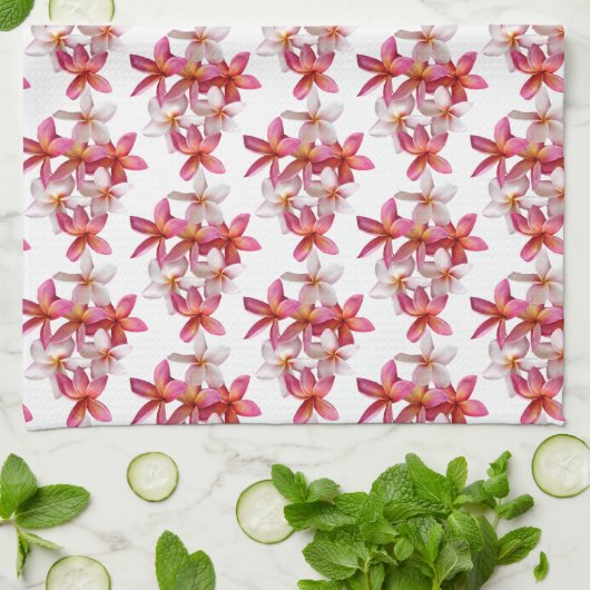Plumeria Collage Kitchen Towel Geschirrtuch (Gefaltet)