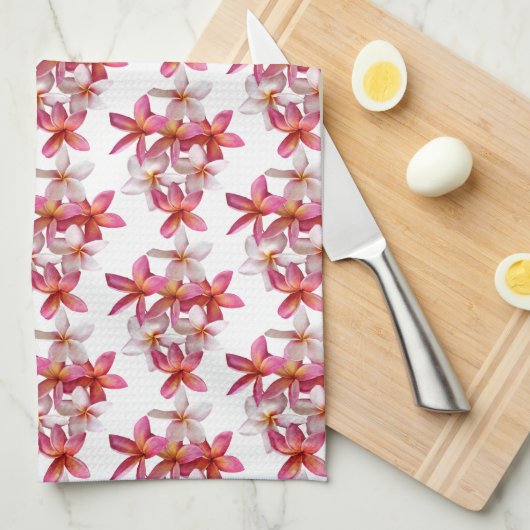 Plumeria Collage Kitchen Towel Geschirrtuch (Viertel Falte)