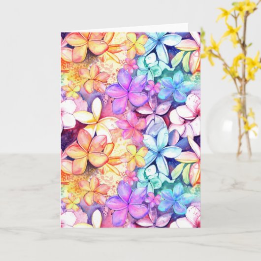 Plumeria Colorful Tropical Blume Card Karte (Gelbe Blume)