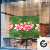 Plumeria Fensteraufkleber (Café-Fenster)