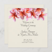 Plumeria Flat Simple Wedding Programme (Vorne/Hinten)
