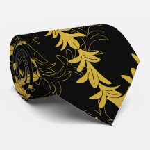 Plumeria Floral Lei Garland Pattern Black Wedding