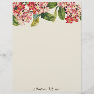 Plumeria Floral Tropical Island Blume Letterhead