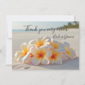 Plumeria Flower on sand thank you card Dankeskarte (Vorderseite)