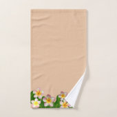 Plumeria Flowers on Champagne Beige Bath Towel Set (Handtuch)