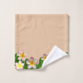 Plumeria Flowers on Champagne Beige Bath Towel Set (Waschlappen)