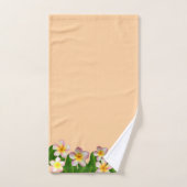 Plumeria Flowers on Light Peach Badhandtuch Set (Handtuch)